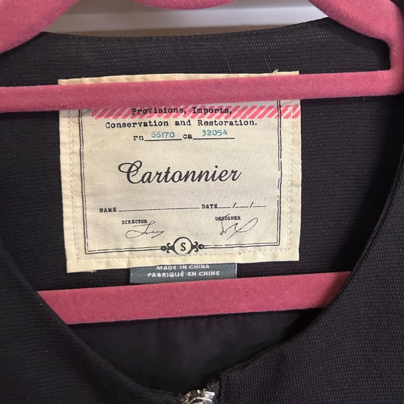 Anthropologie Cartonnier Black Jaye Cape Dolman Zip Up Jacket - size S - Picture 3 of 5